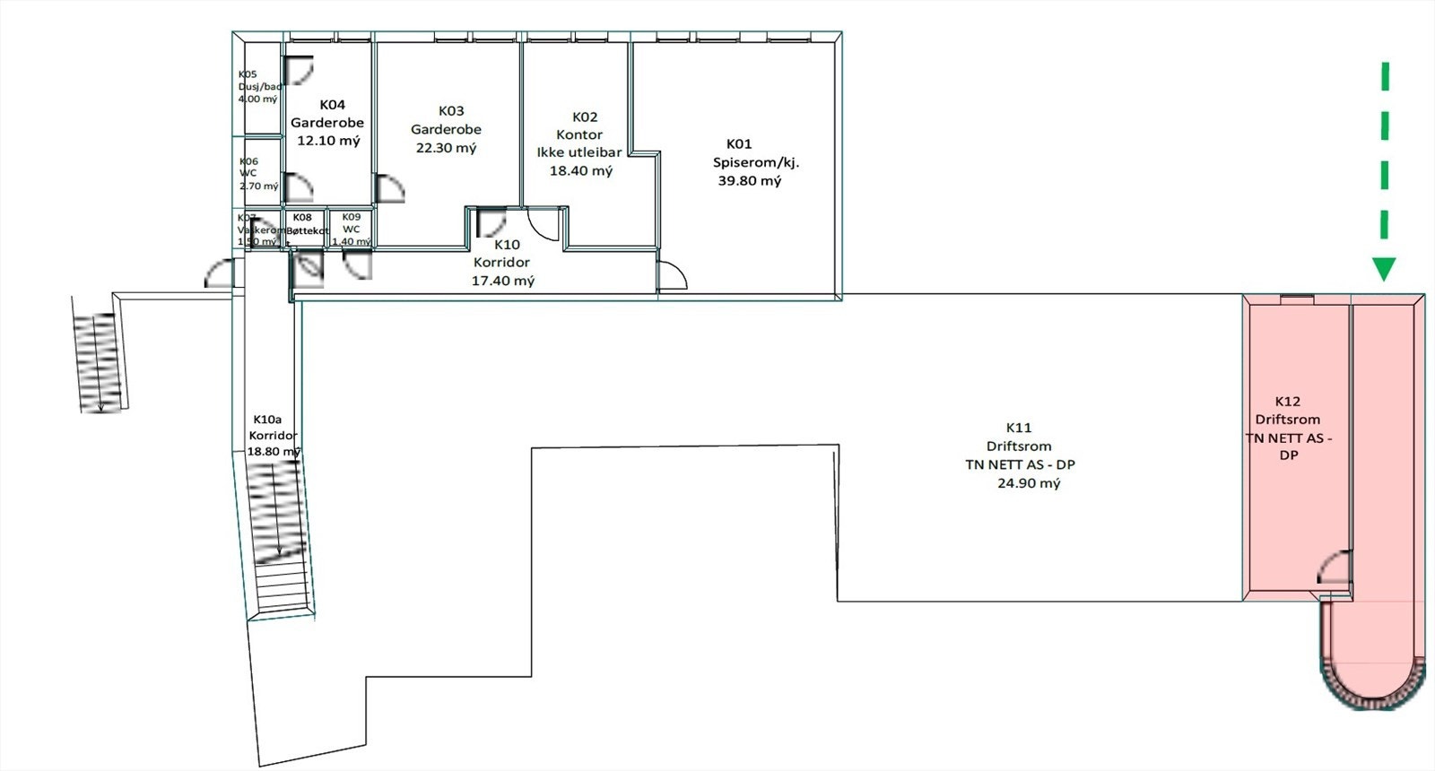 Plantegning U1. etg. Galleribilde