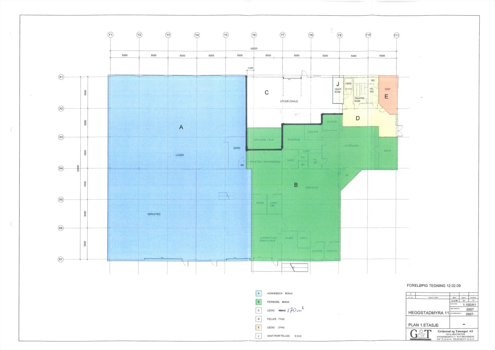 Arealskisse. Høytlager i blått. Galleribilde
