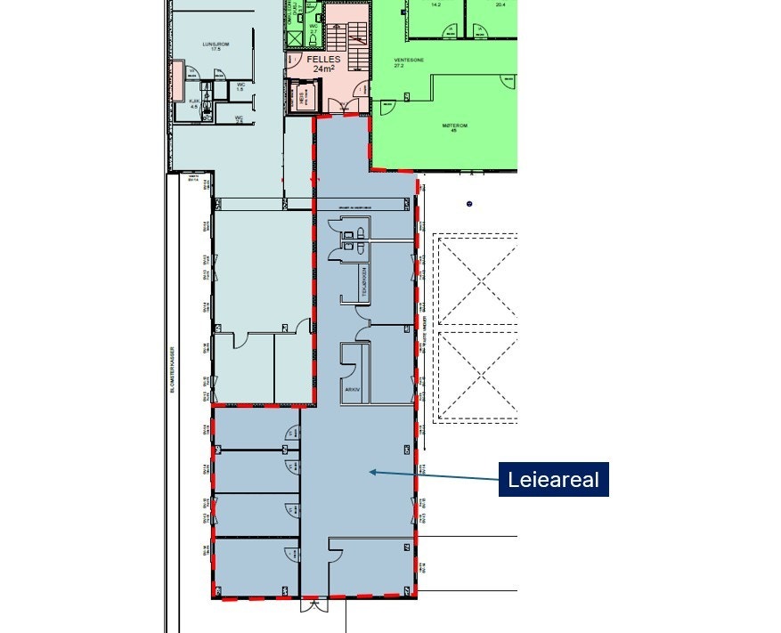 Areal 2: 279 kvm BTA (enkelte avvik kan forekomme). Galleribilde