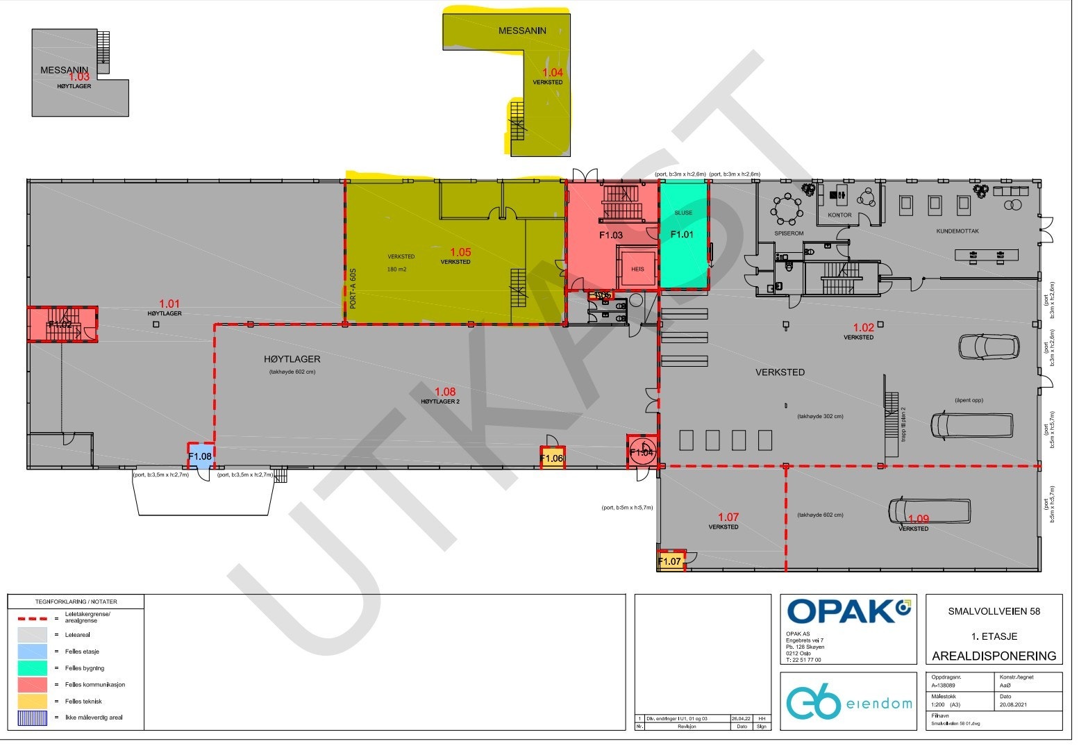 Plantegning lager Galleribilde