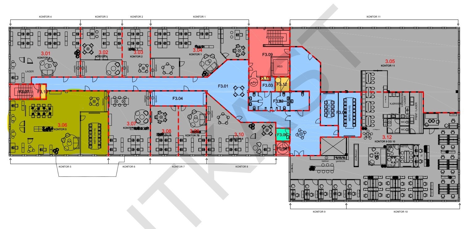 Plantegning kontor Galleribilde