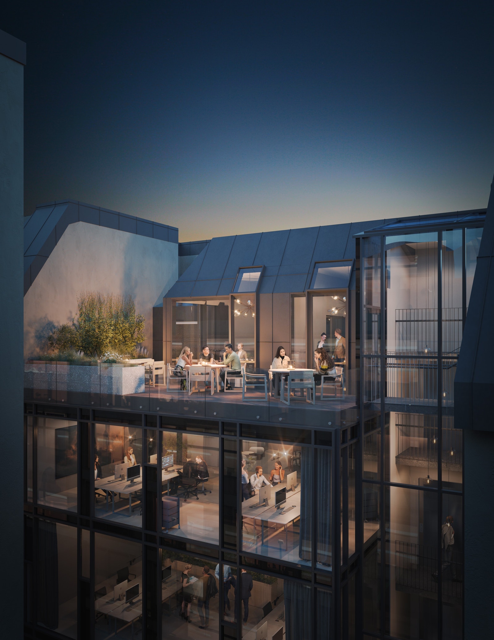 Takterrasse i toppetasjen Galleribilde