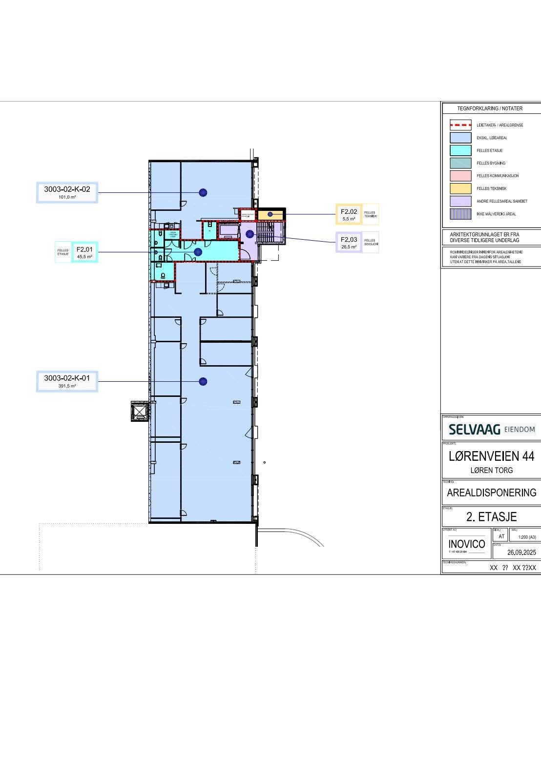 Plantegning - Areal.nr: 3003-02-K-01 (391,5 kvm) Galleribilde