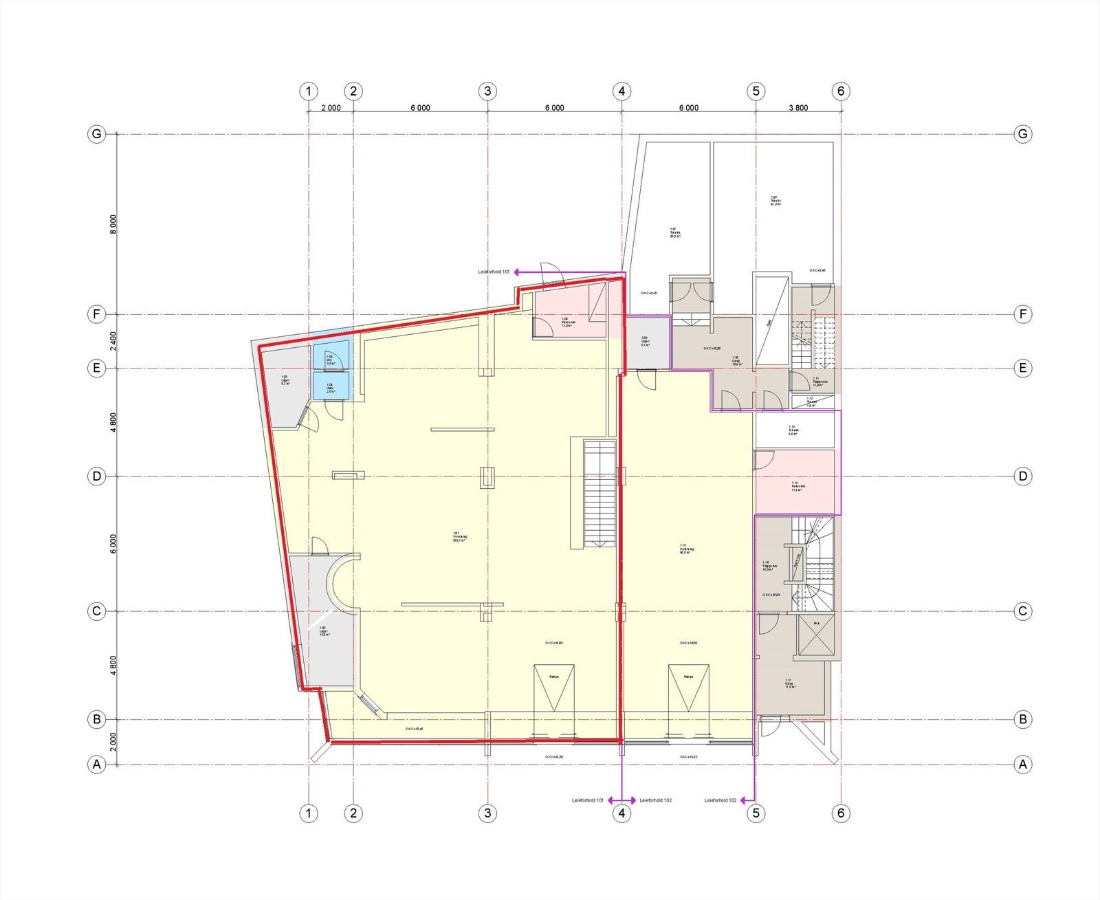 Tegning 1. etg. Galleribilde