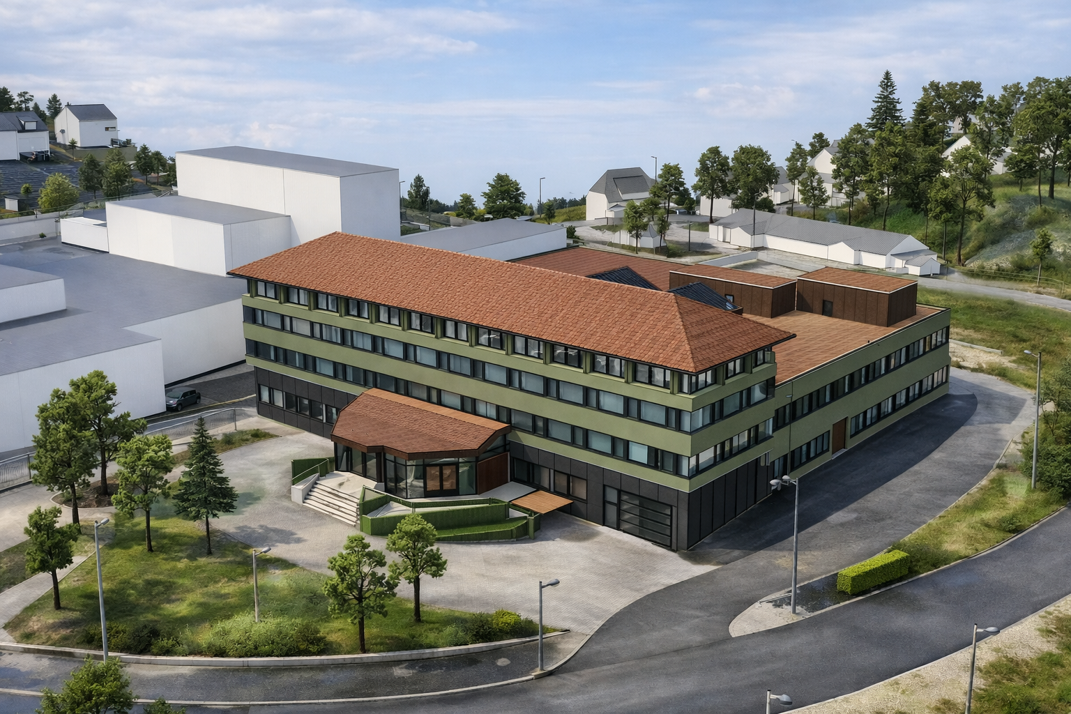 Fasaden på Midtunhaugen 10 blir pusset opp vinter/vår 2026. Galleribilde