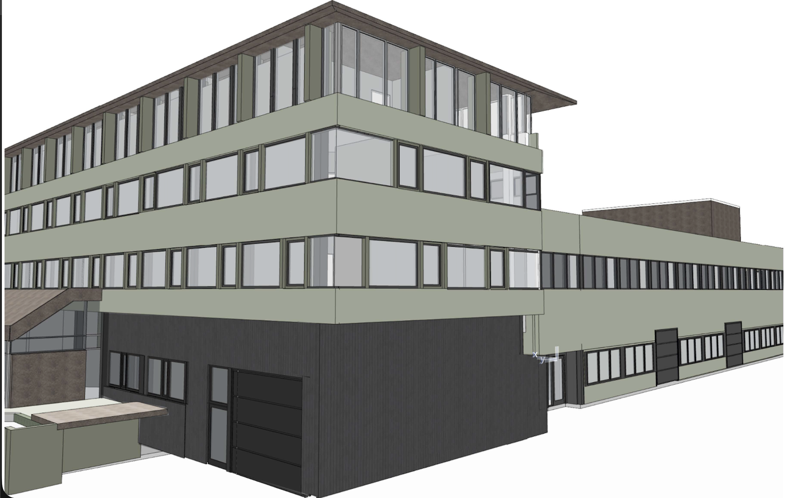Fasaden på Midtunhaugen 10 blir pusset opp vinter/vår 2026. Galleribilde