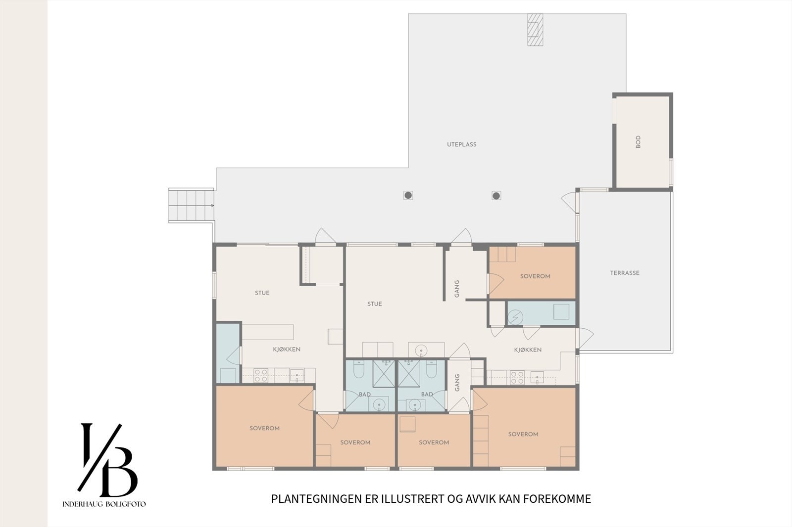 Plantegning 2. etg. 2 stk leiligheter