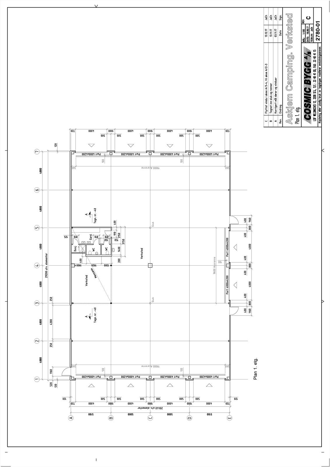 Verkstedbygg, plan 1. etg. Galleribilde