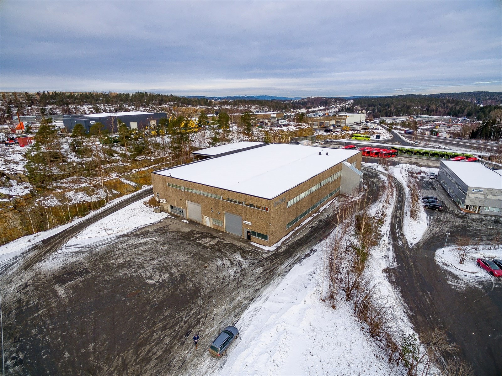 Mosseporten Senter og E6 mot Oslo i bakgrunnen Galleribilde