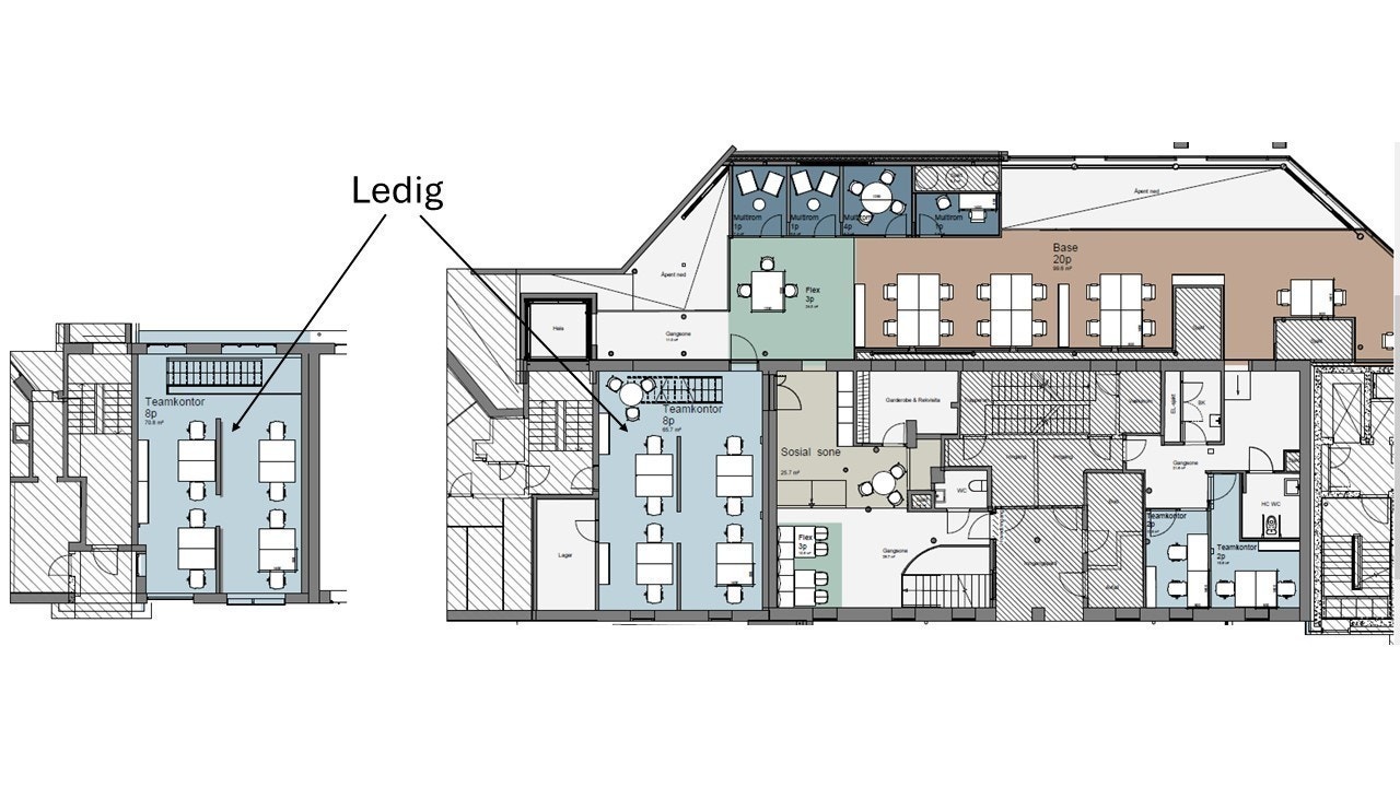Plantegning av ledig areal Galleribilde