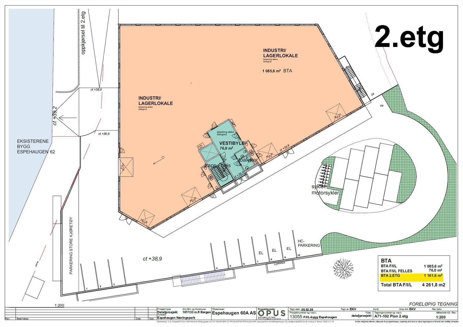 Foreløpig plantegning 2. etg.