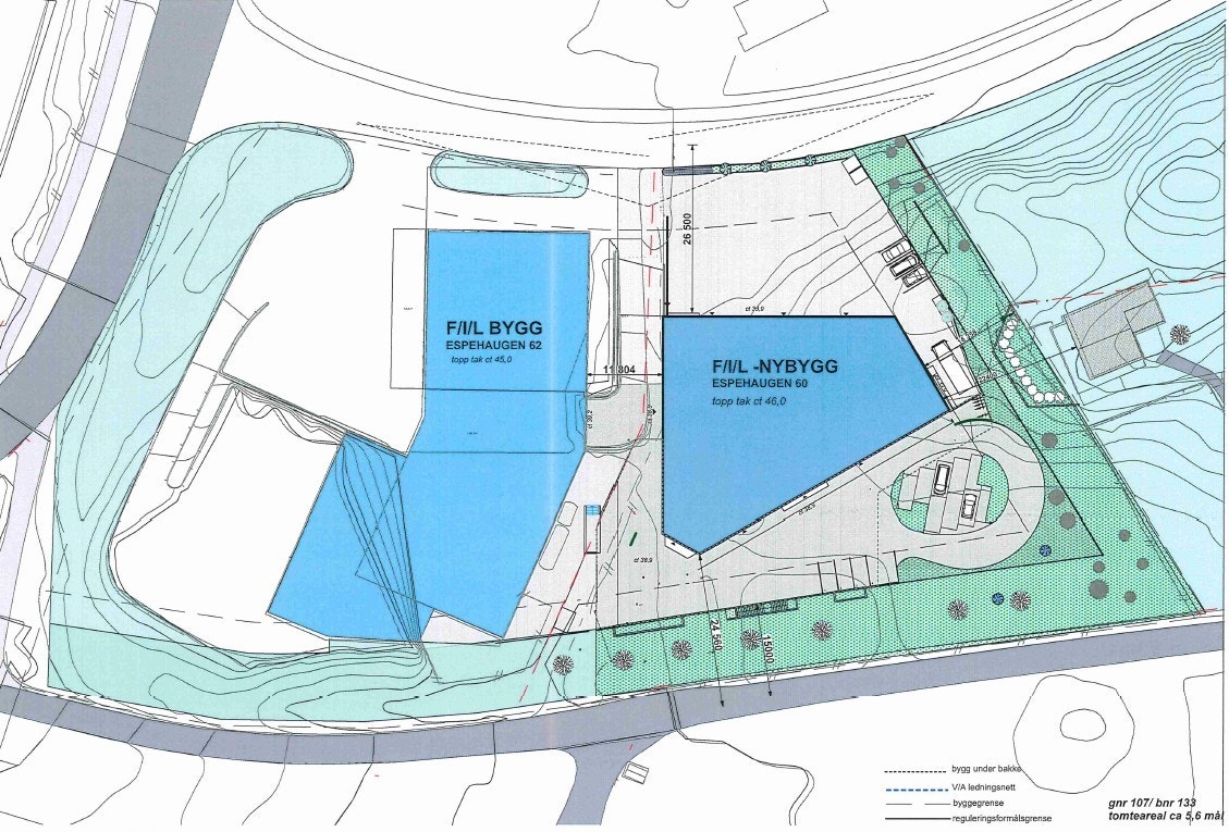 Illustrasjon av nybygg Forretning/Industri/Lager.