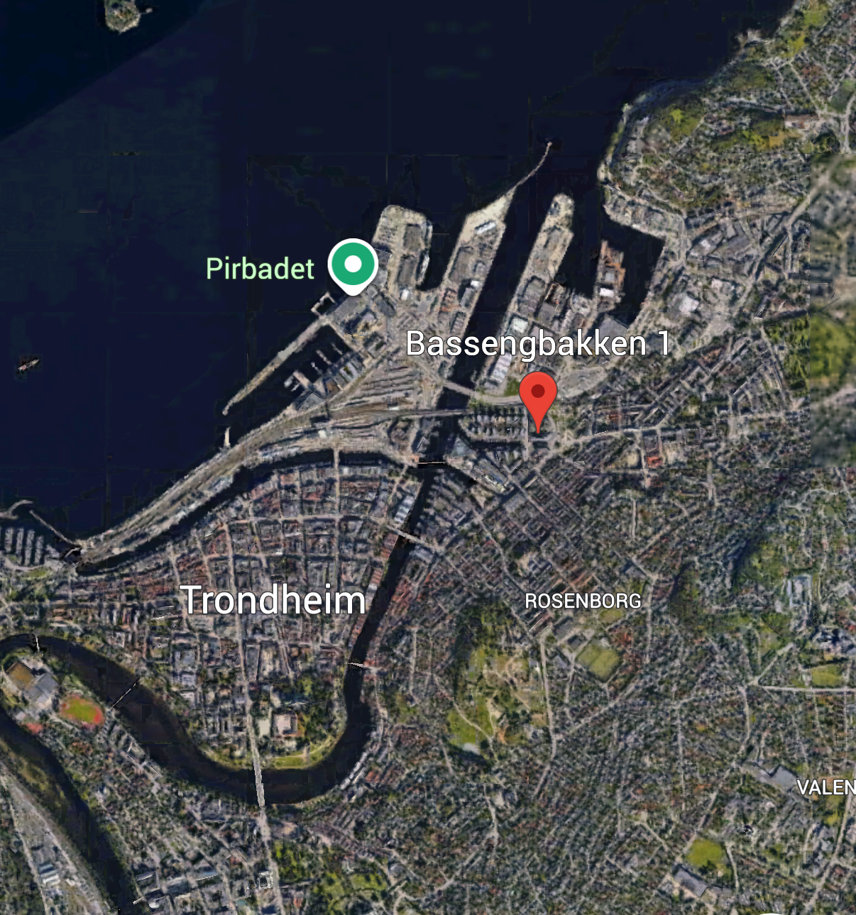 kart som viser beliggenhet i forhold til Midtbyen Galleribilde