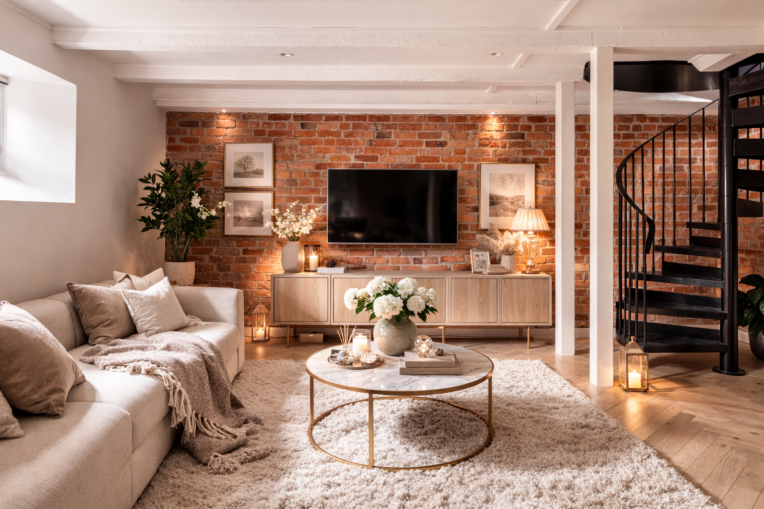 Det er god plass til sofakrok og TV-løsning Galleribilde