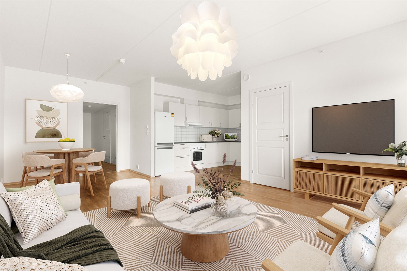 Eiendomsmegler Krogsveen avd. Årnes har gleden av å presentere Grensevegen 13! Bildet er digitalt stylet og ment å gi et innblikk i hvordan boligen kan innredes. Galleribilde