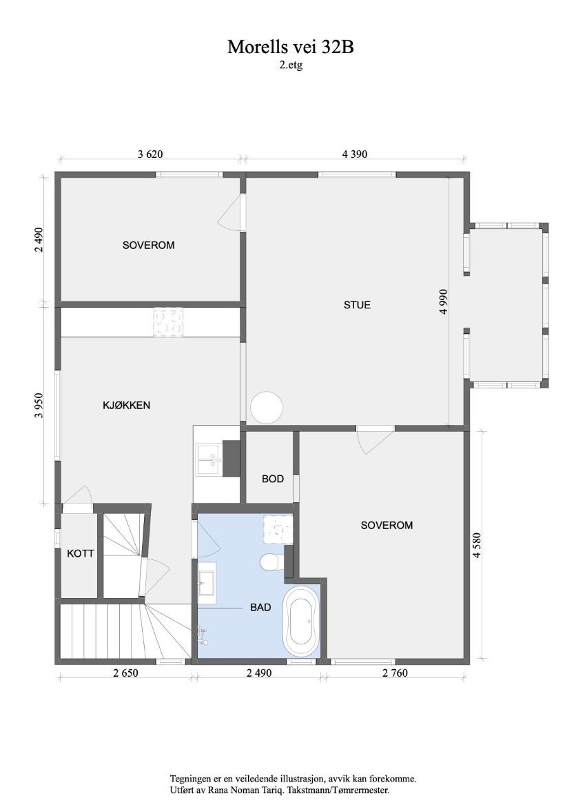 Plantegning, andre etasje. Galleribilde