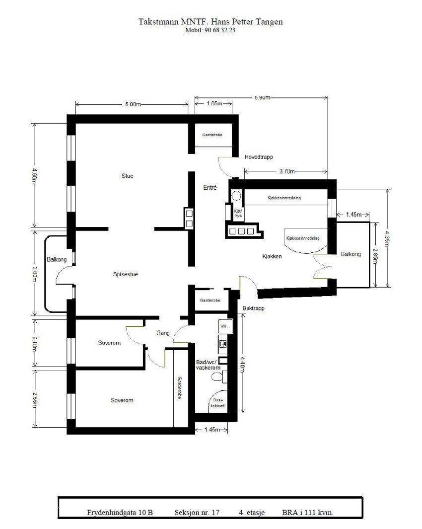 Planskisse over leiligheten, en fleksibel og romslig planløsning. Galleribilde