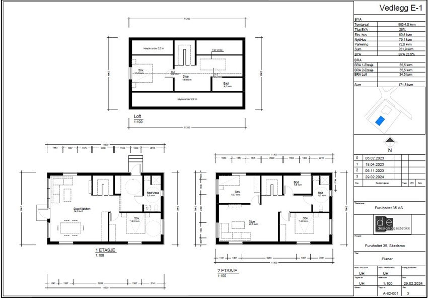 Plantegninger fra rammetillatelsen Galleribilde