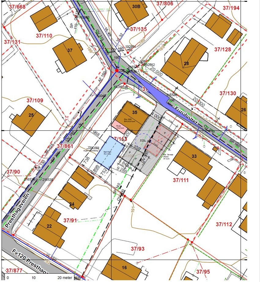 Situasjonskart - Her kan man se hvor den nye boligen er tenkt plassert Galleribilde