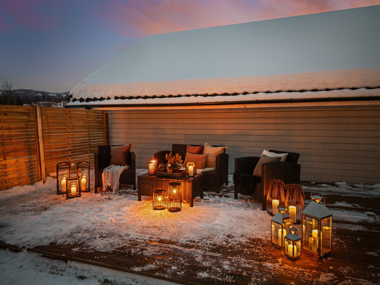 Terrasseplatting i hagen Galleribilde