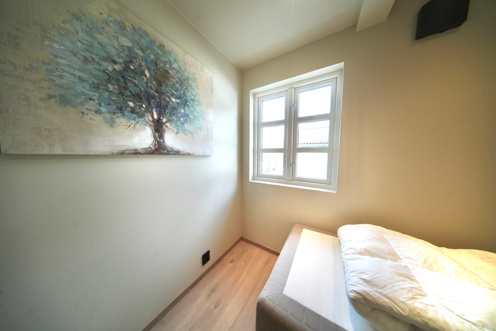 Bedroom. 1 single bed 90cm and a tiny desk. Galleribilde