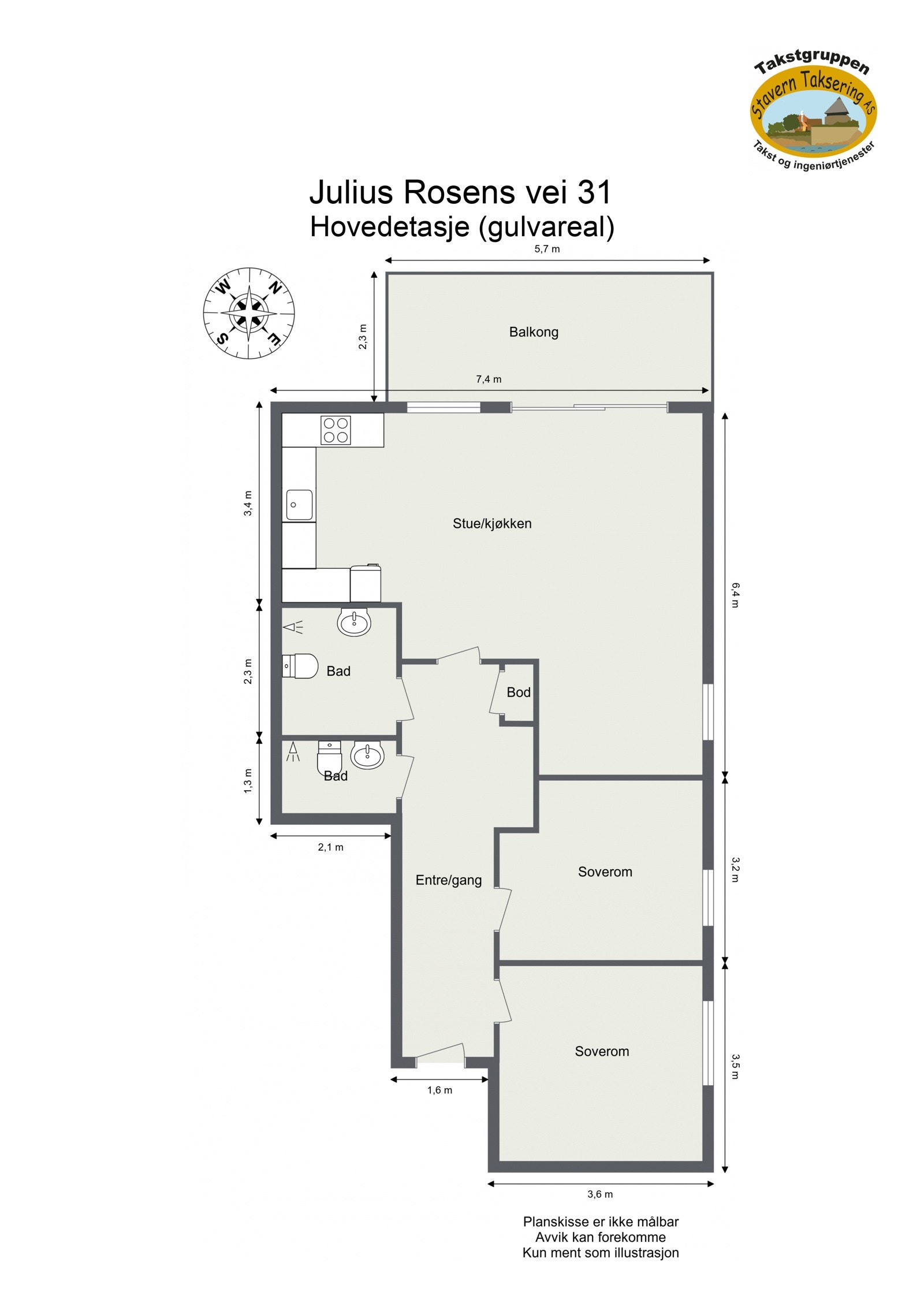 Plantegning for leiligheten. Galleribilde