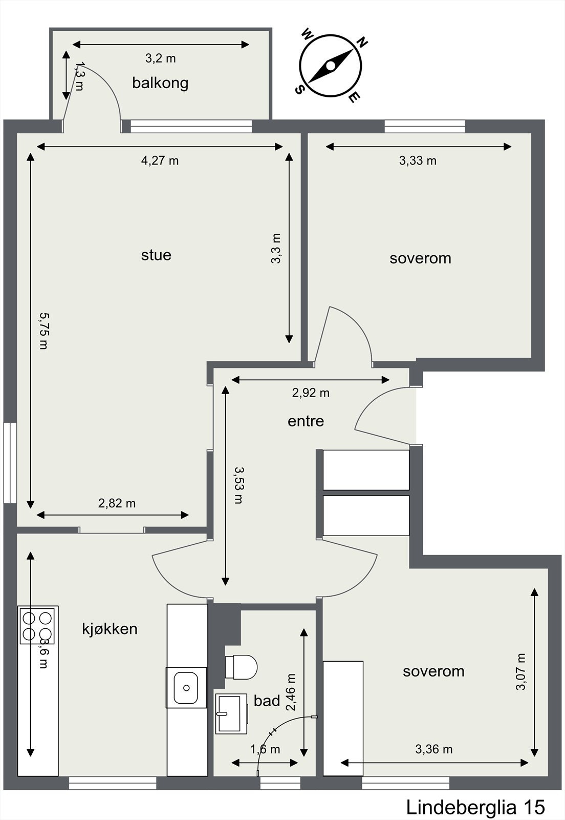 Plantegning med mål Galleribilde