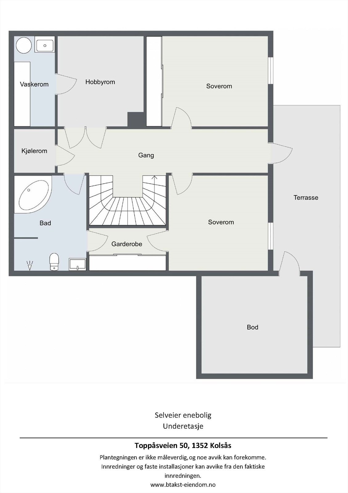 Plantegning underetasje. Galleribilde