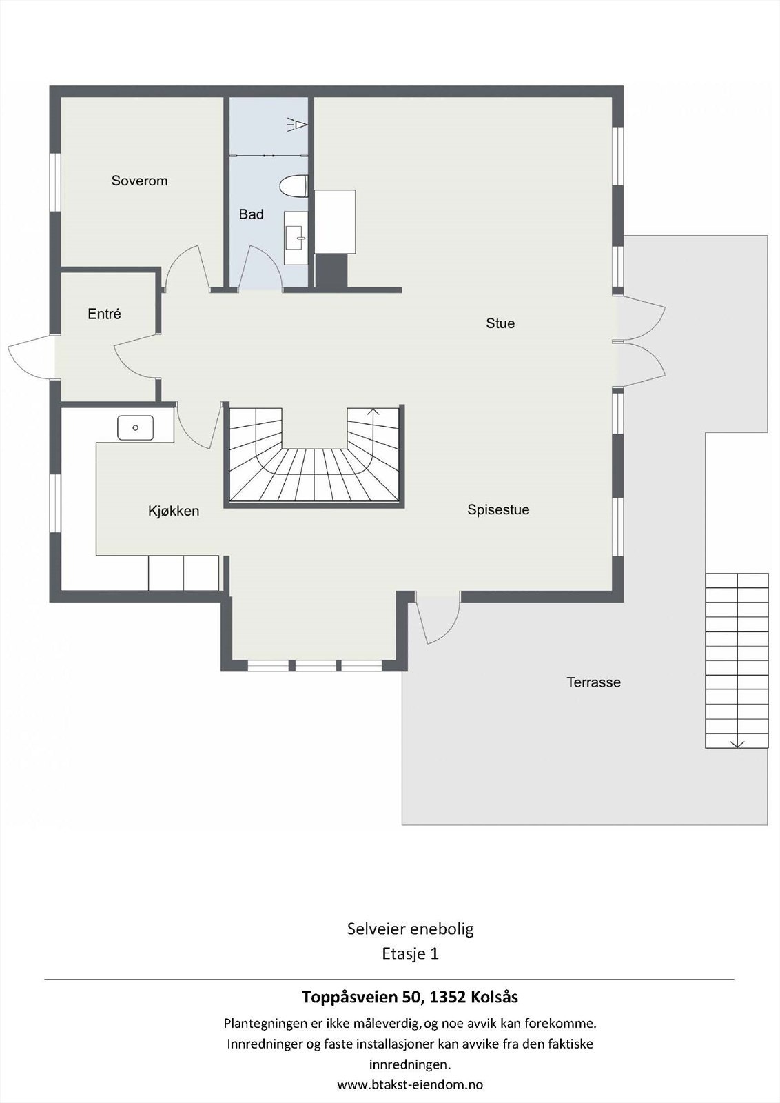 Plantegning 1. etasje.
Fotograf: Håvard Daae Ronglien. Galleribilde