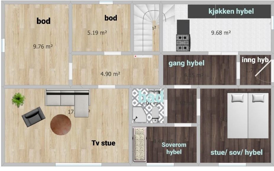 Alternativ plantegning fra selger - hybel underetasje. Alternativ 1 etasje(ikke oppmålt), Galleribilde