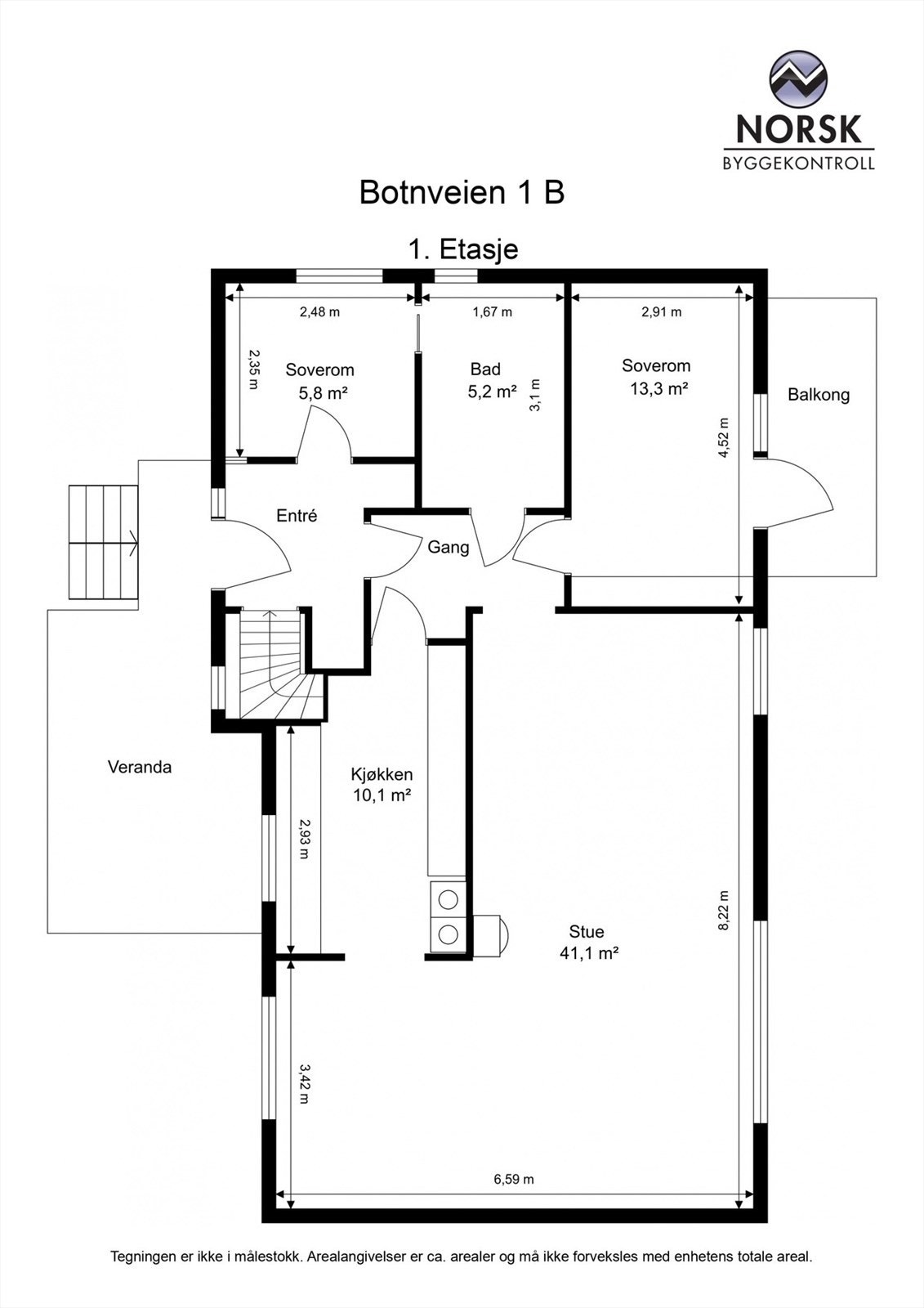 Plantegning 1.etg Galleribilde