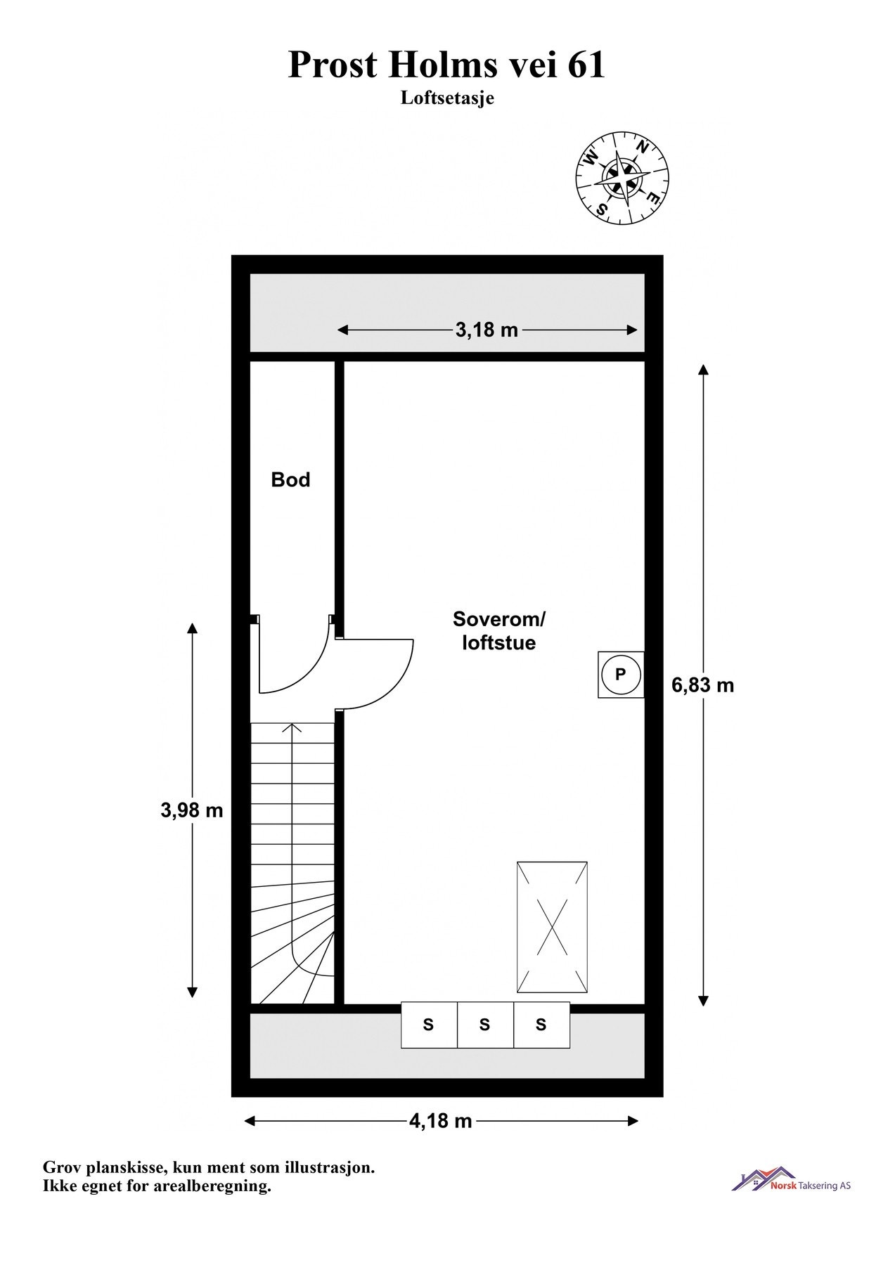 Plantegning loftsetasje Galleribilde