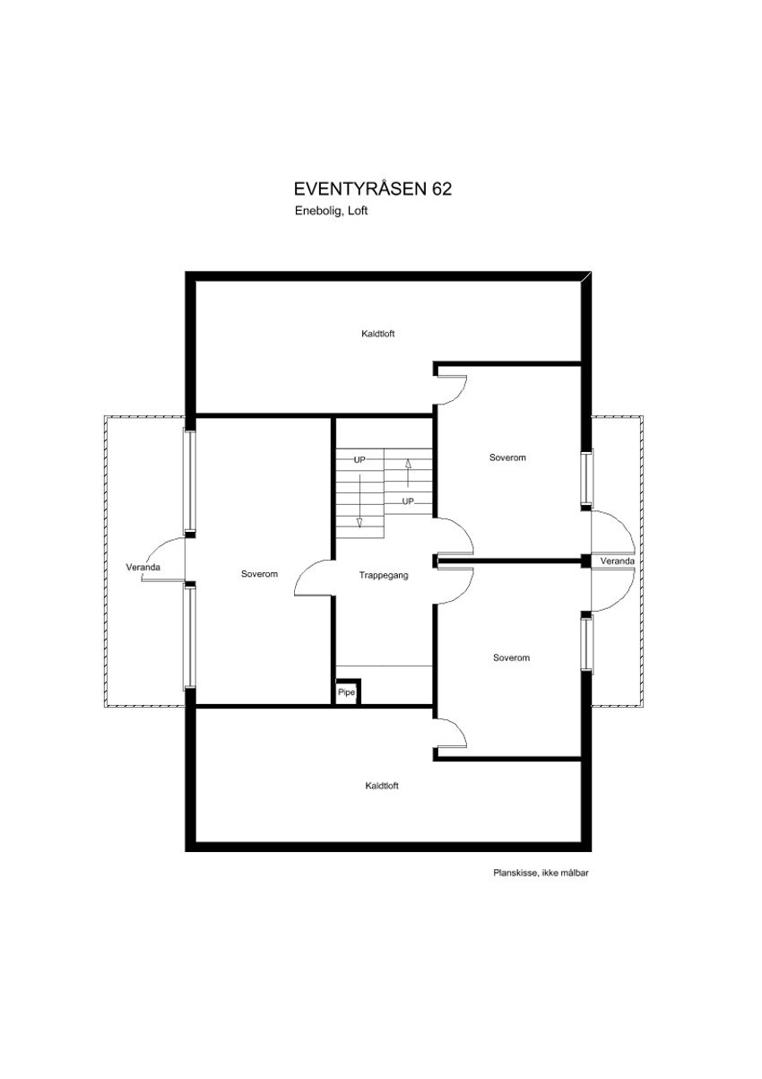 Plantegning loftetasje Galleribilde