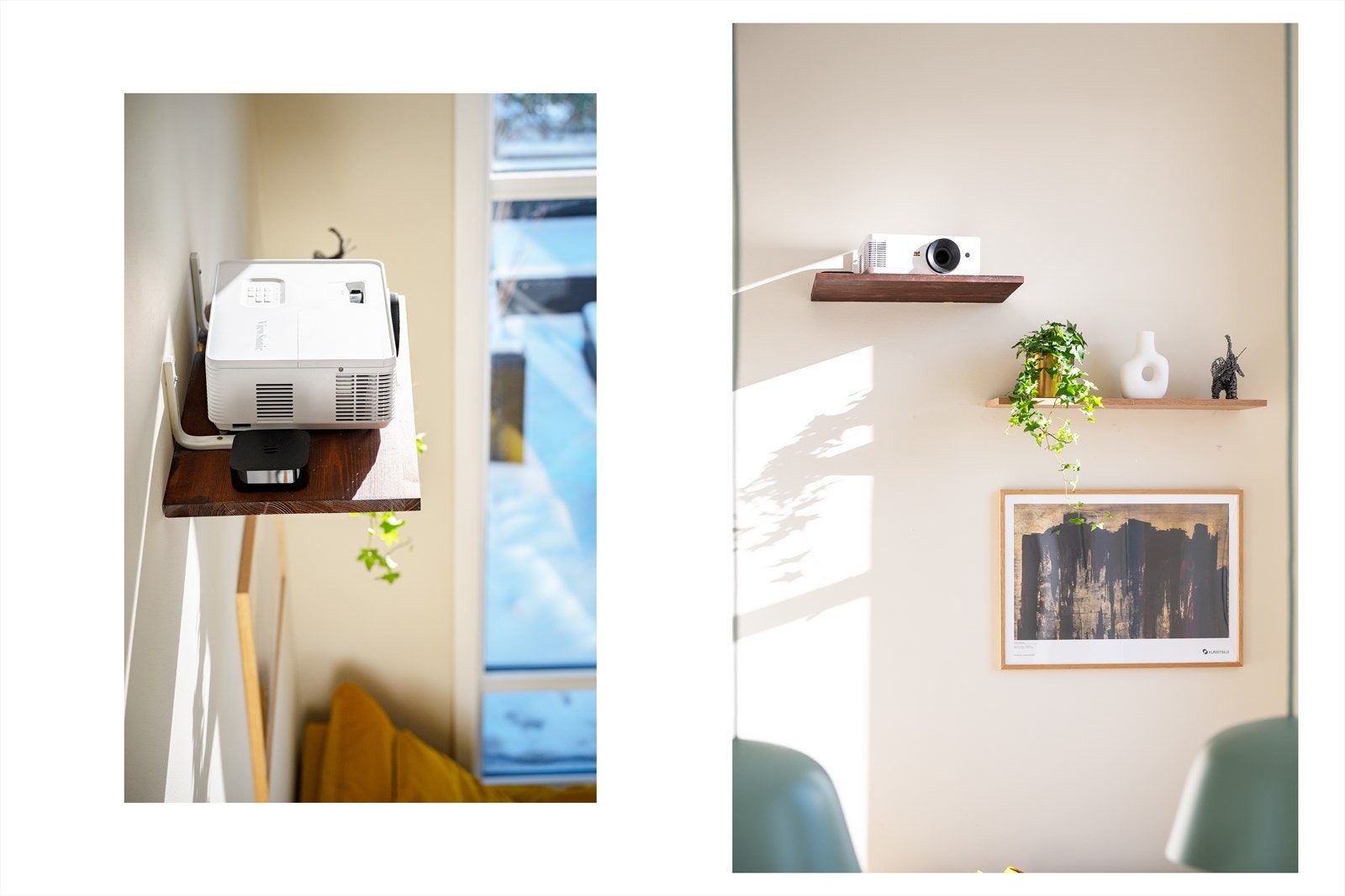 Detalj med praktisk hylle med plass til prosjektor. Galleribilde