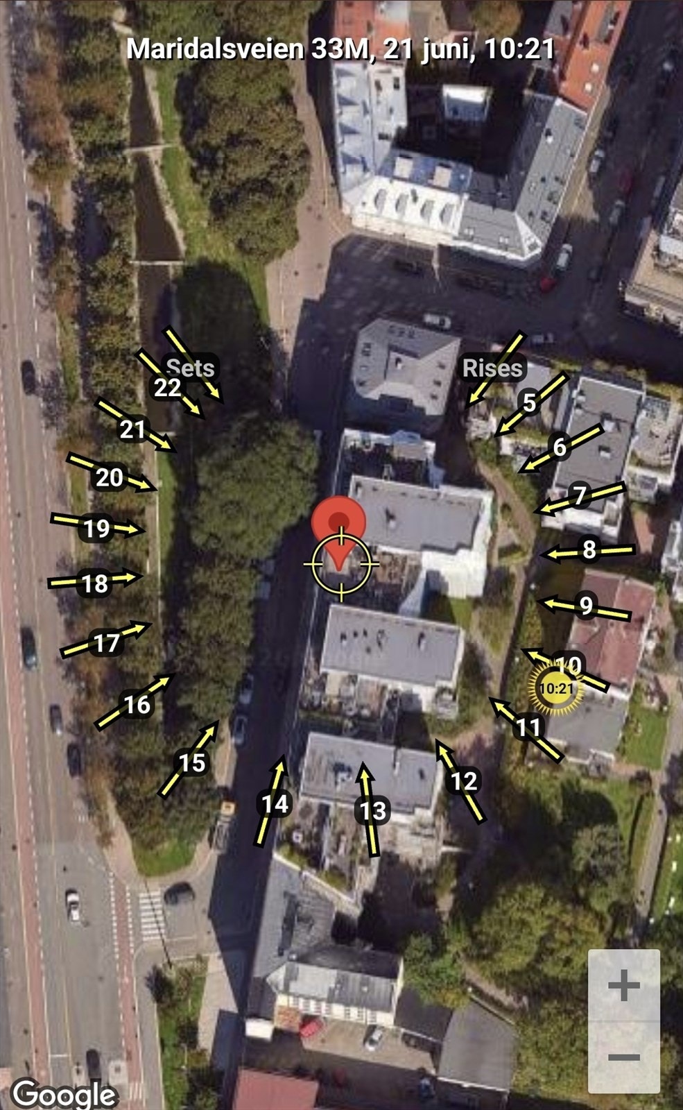 Solkart sommerstid. Sol fra morgen til kveld. Galleribilde