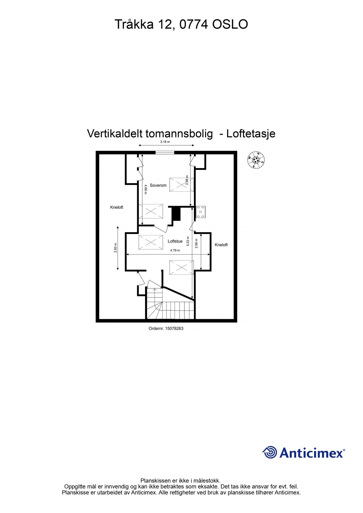 Plantegning loftsetasje. Galleribilde