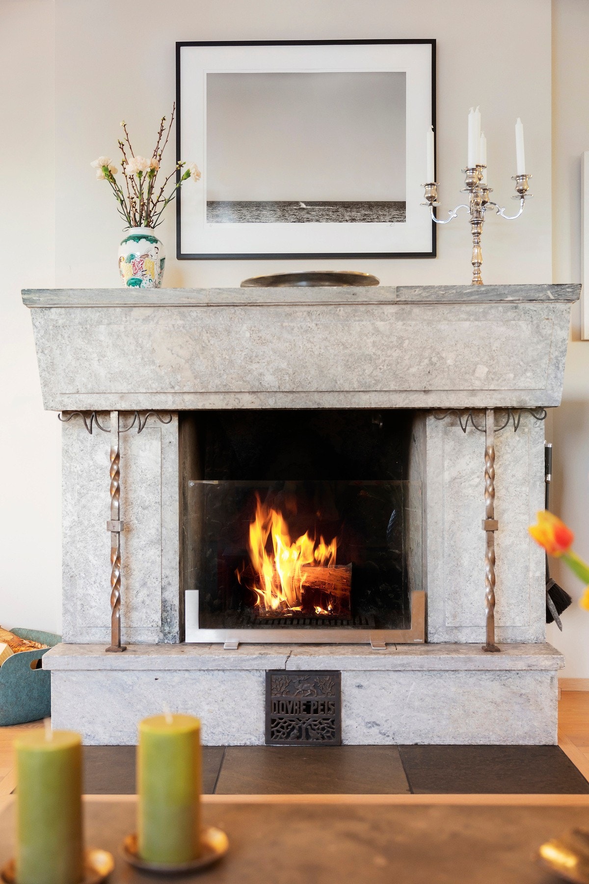 Detaljbilde peis. Galleribilde