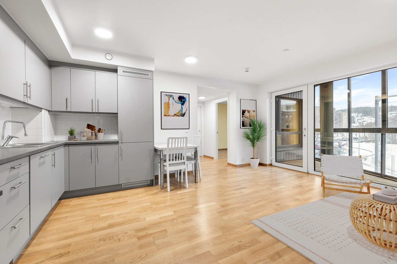 Velkommen til en lys og romslig 3- roms i hyggelige Strømsveien 79D. Foto Marika Mørkestøl. (Digital styling) Galleribilde