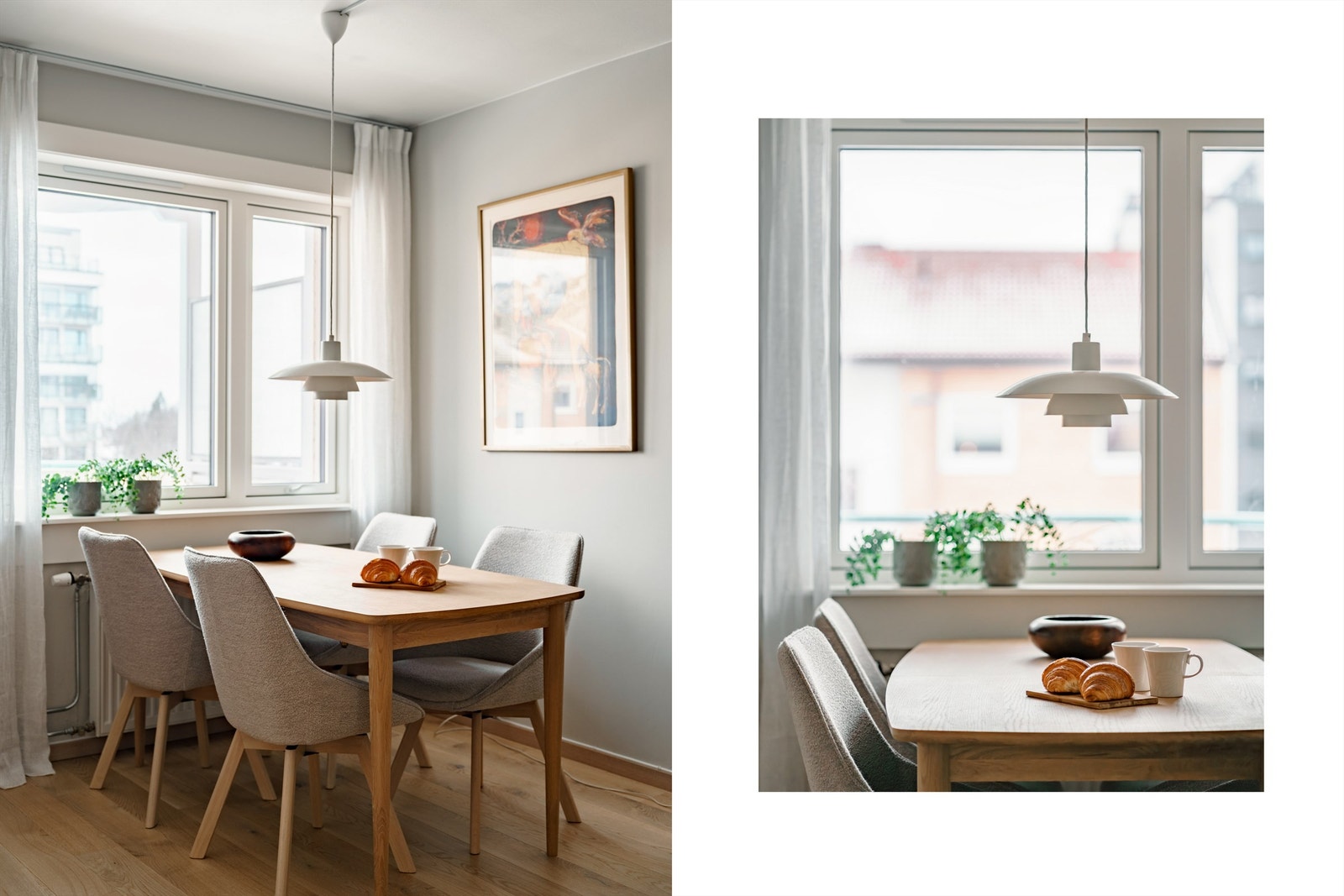 Det er naturlig å møblere med et spisebord, perfekt for sosiale sammenkomster. Galleribilde