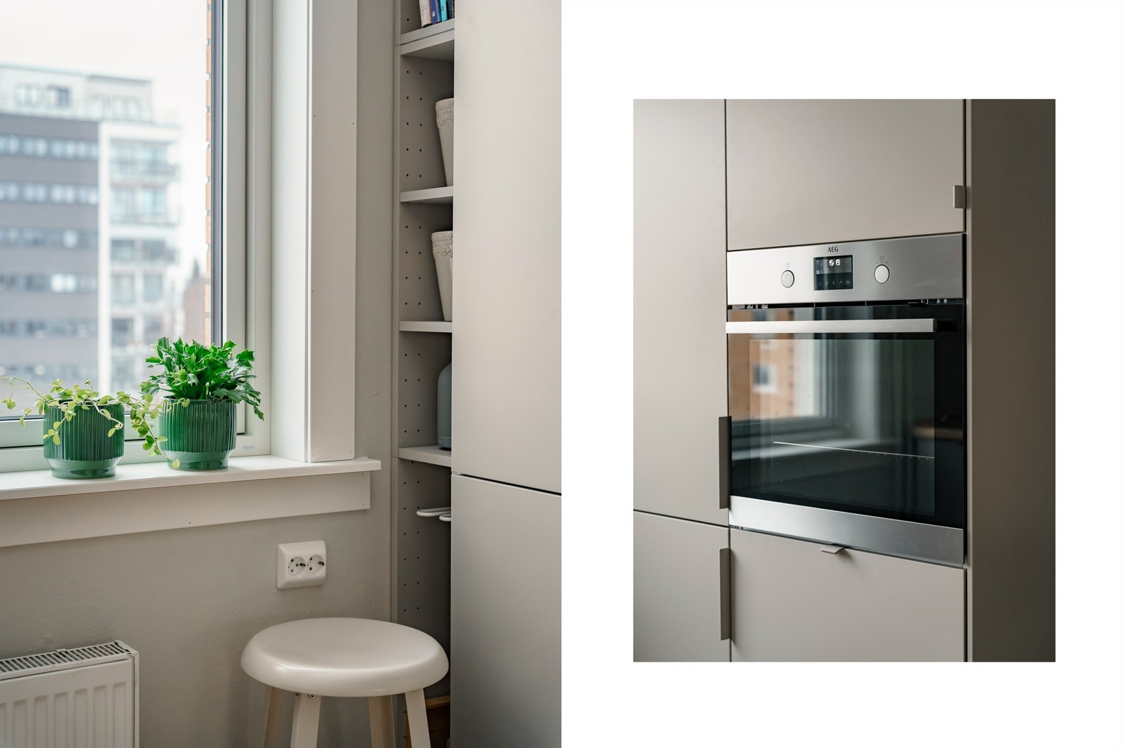 Stekeovnen fra AEG er praktisk plassert i arbeidshøyde. Galleribilde