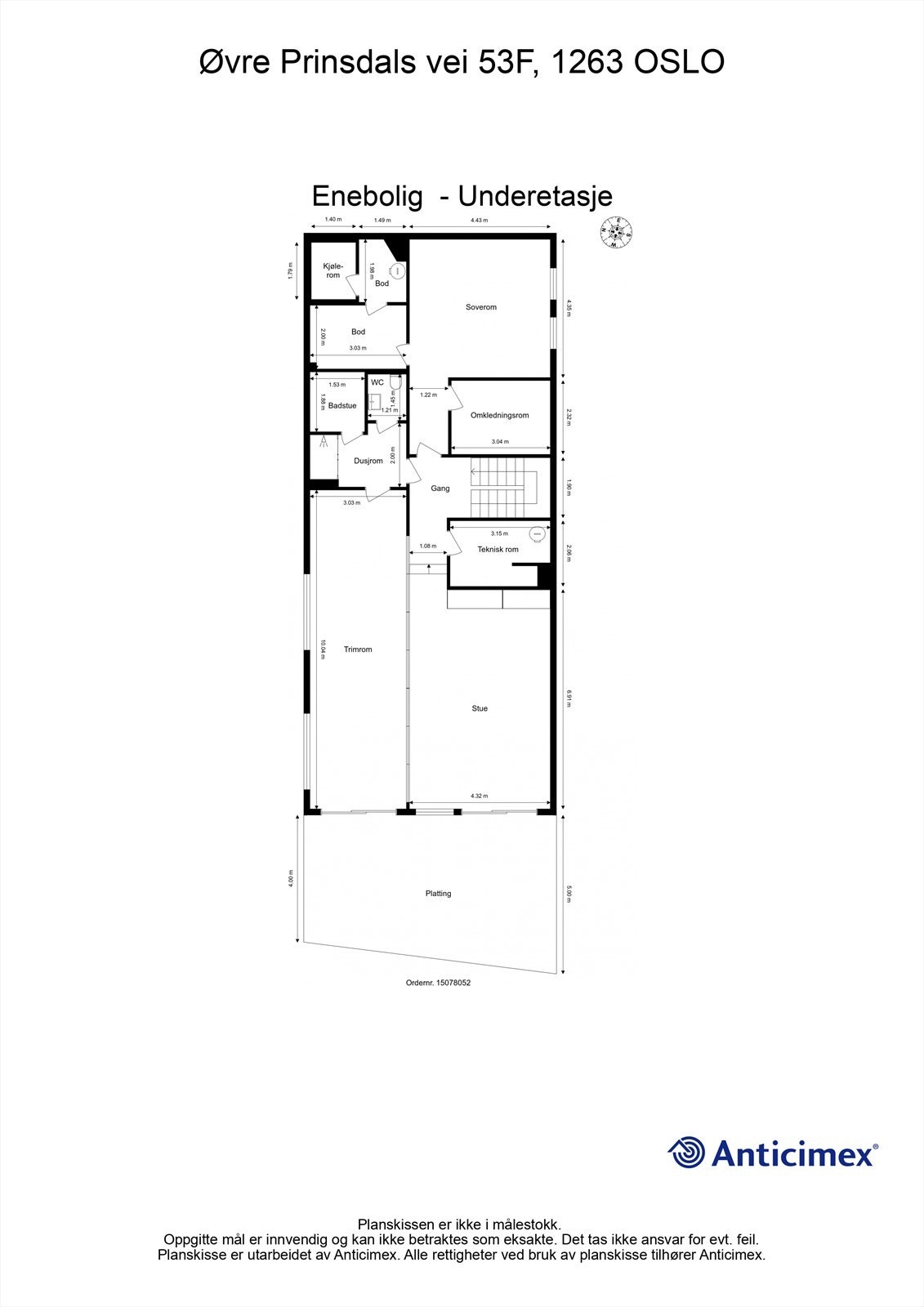 Underetasjen inneholder blant annet stue, trimrom, badstue og et innredet rom. Galleribilde