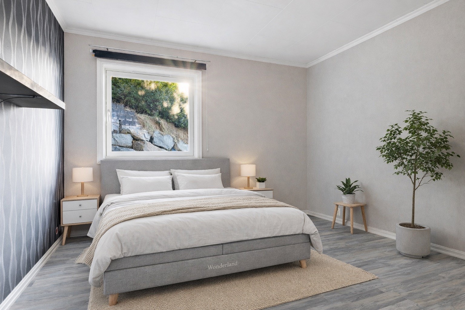 Samme rom der det er redigert inn møbler for en bedre rom forståelse. Galleribilde