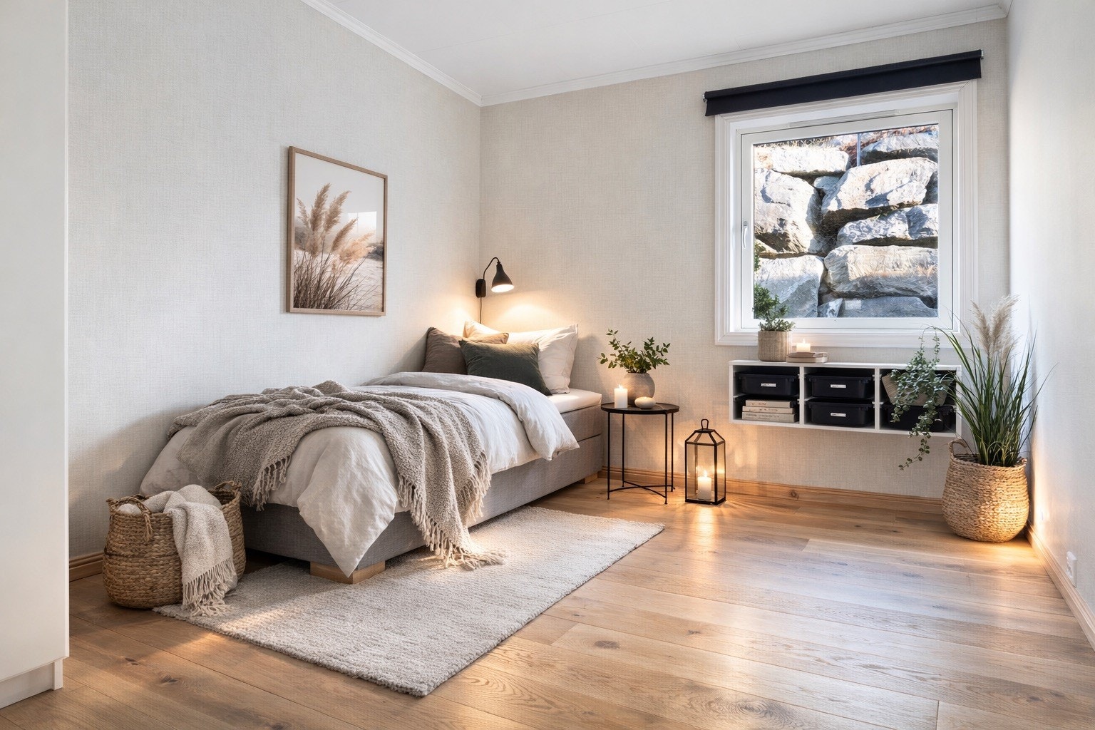 Samme rom der det er redigert inn møbler for en bedre rom forståelse. Galleribilde