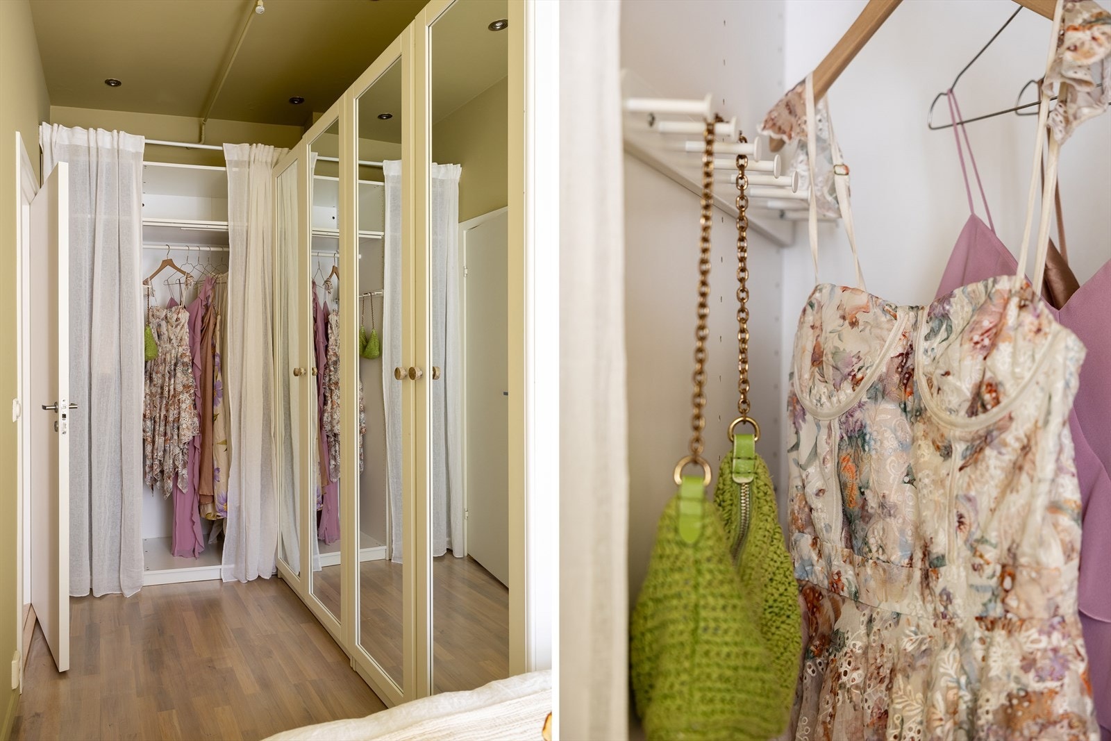 Her har du god plass til alt du trenger av klær og diverse i høyskap. Galleribilde