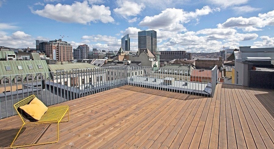 Takterrasse med flott utsikt Galleribilde