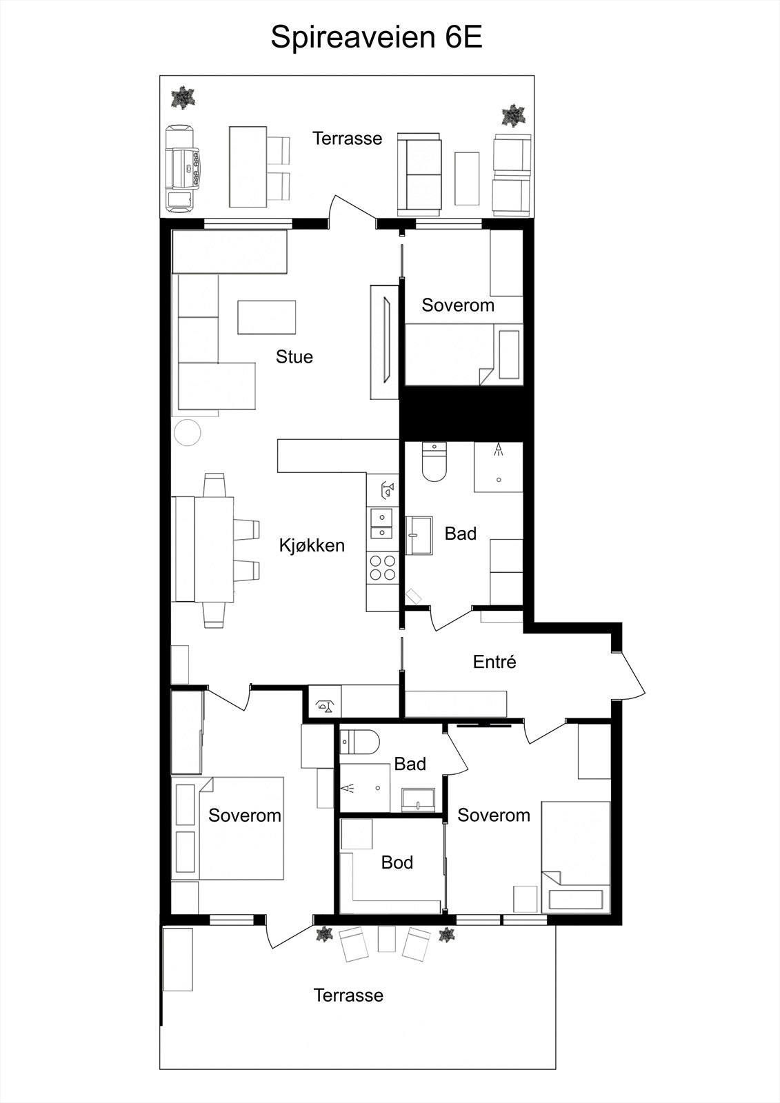 Møblert plantegning Galleribilde