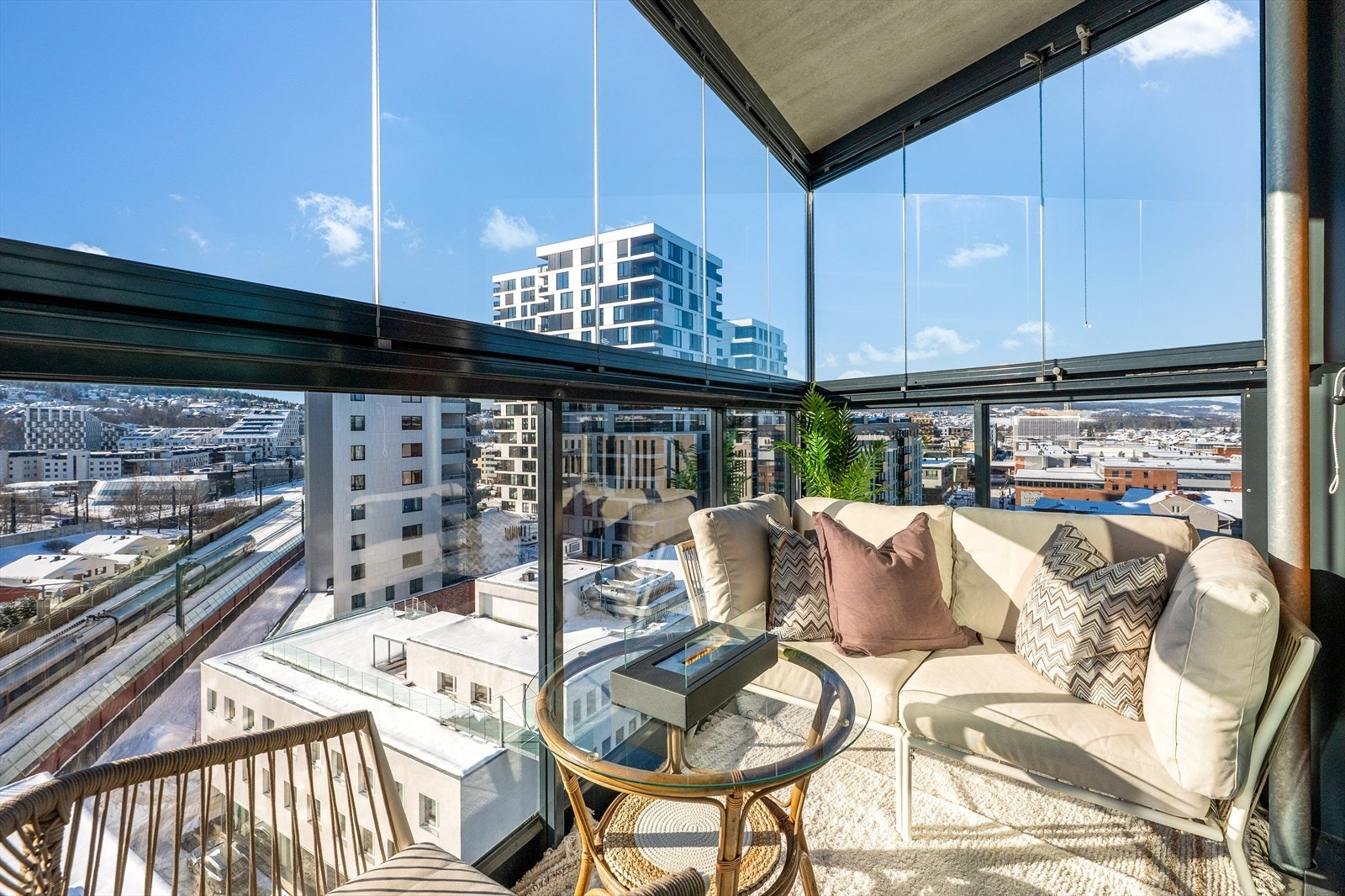 Upåklagelig utsikt fra balkongen. Galleribilde