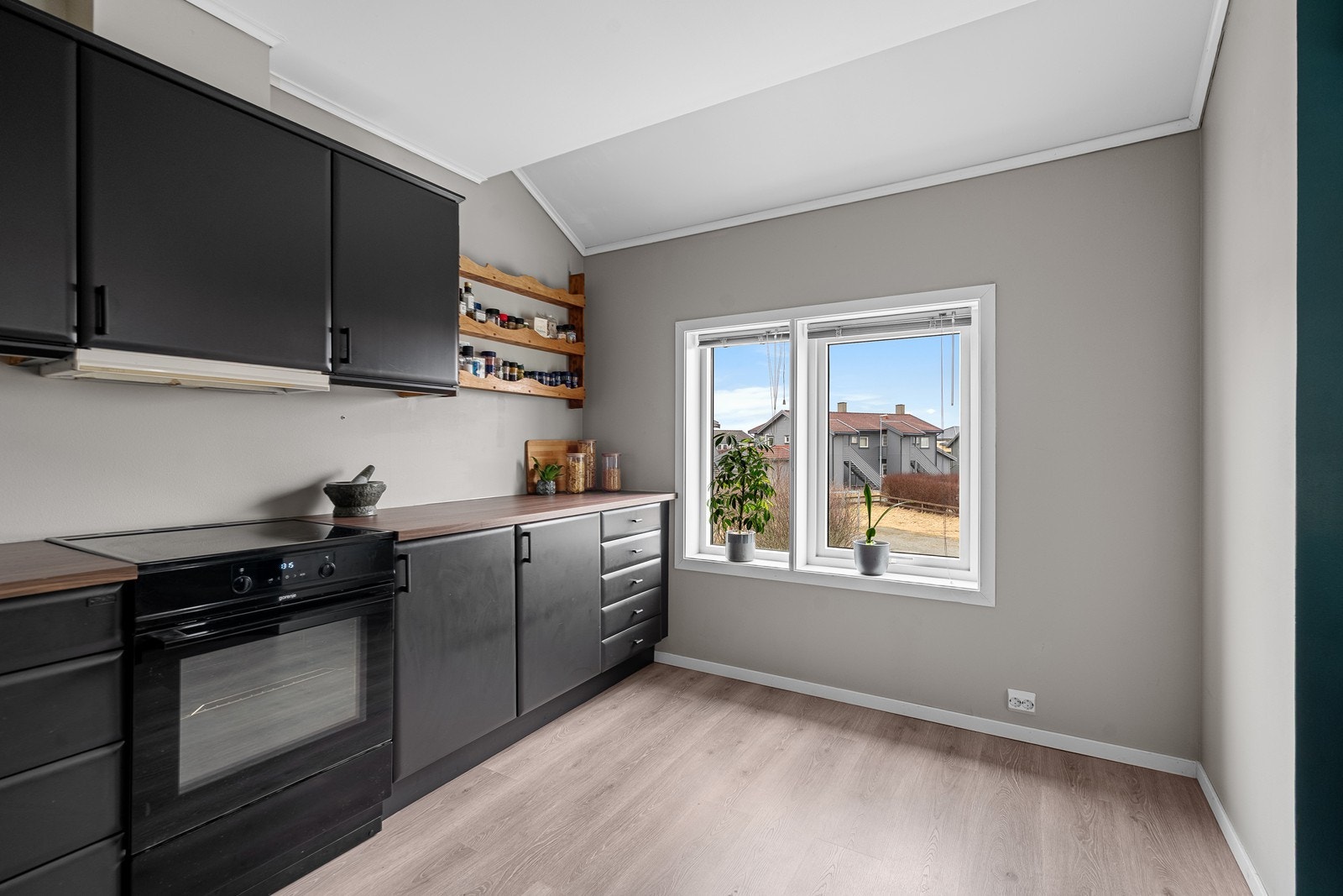 Flott utsikt fra kjøkkenvinduer. Galleribilde