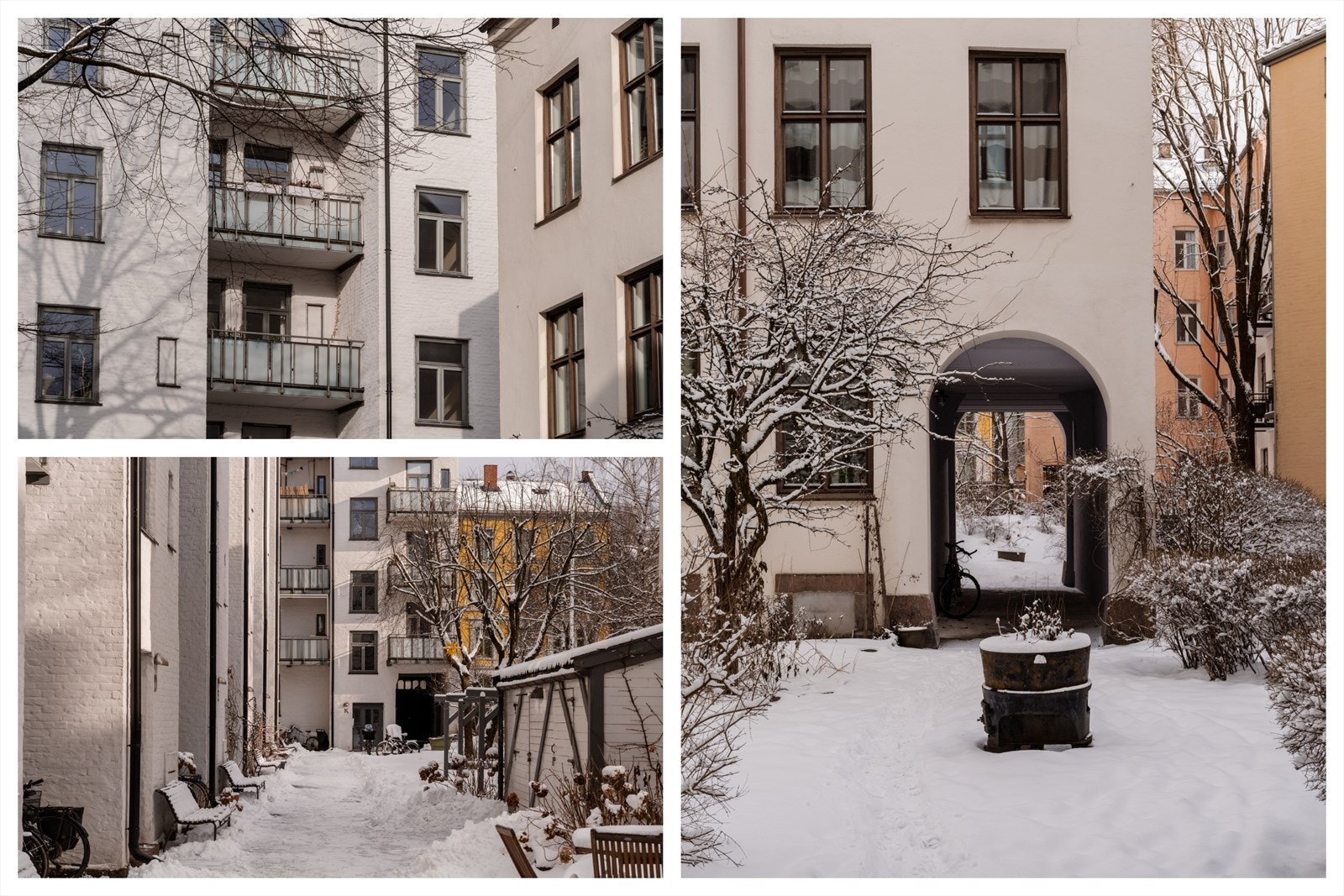 Balkongen er rettet mot koselig bakgård som er lukket og skjermet Galleribilde