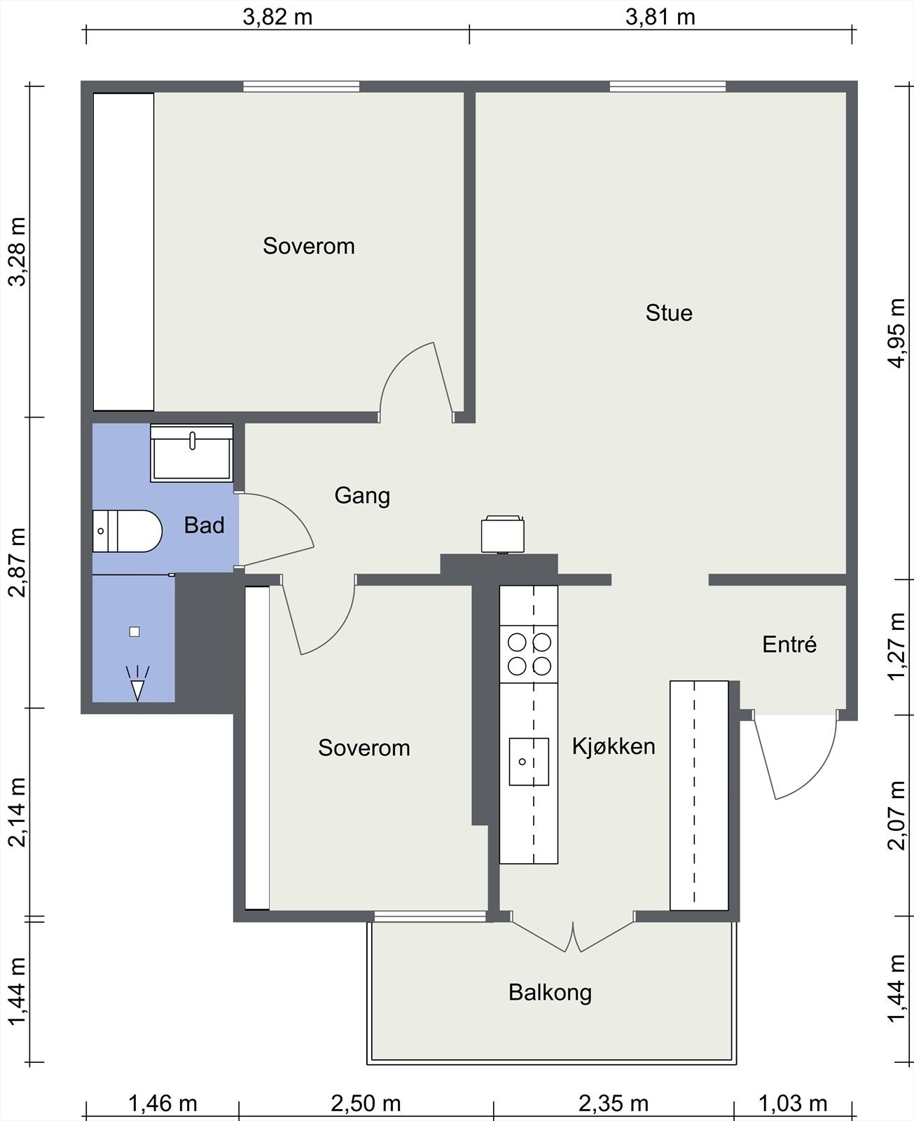 Gjennomgående planløsning med store og gode rom Galleribilde